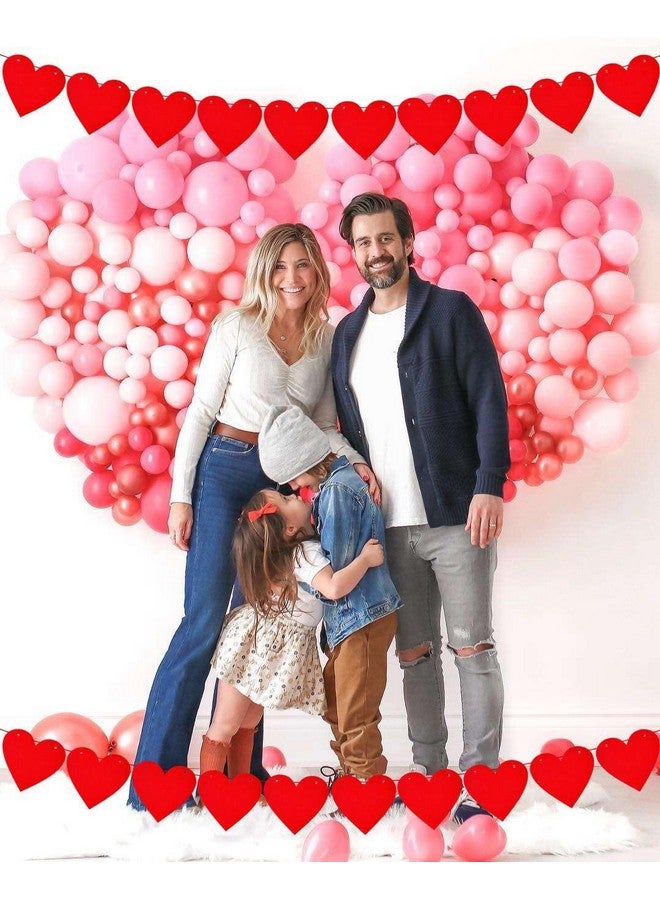 Lovoir Red Felt Heart Banner, 4 Strings Red Felt Heart Banners Sign for Celebrate Party Wedding Ceremonies Holiday Party Decorations - Image 3