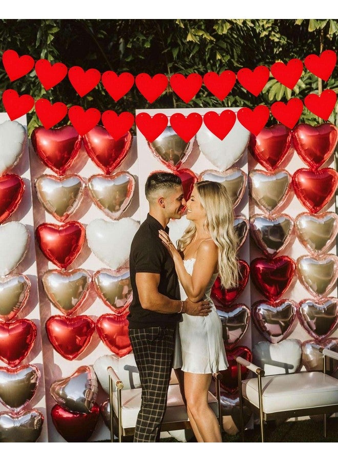 Lovoir Red Felt Heart Banner, 4 Strings Red Felt Heart Banners Sign for Celebrate Party Wedding Ceremonies Holiday Party Decorations - Image 4