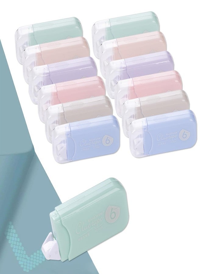 GINCEVHY 12 Pack Morandi Color Double-Sided Adhesive Dots Glue Tape, Acid Free & Archival-Safe, Permanent Tape Roller Tape Runner for Crafts and Scrapbooking (0.24-inch by 157-Inch) - Image 1