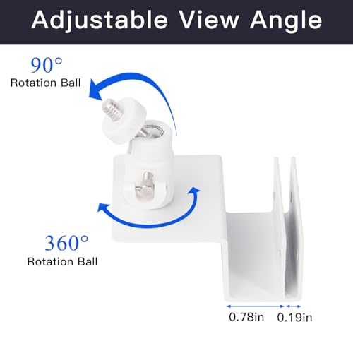 wochel 2Pack Gutter Mount Compatible with eufy Security SoloCam S220/C210, eufyCam 2C/2C Pro, 3/S330, 2/2 Pro, 3C/S300, 360°Adjustable Weatherproof Mounting Bracket for Eufy Security Camera - White - Image 4
