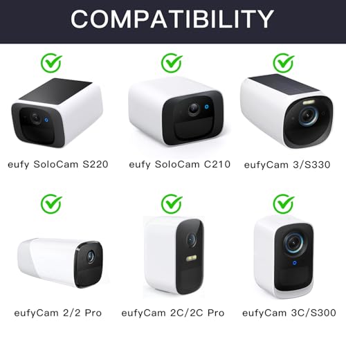 wochel 2Pack Gutter Mount Compatible with eufy Security SoloCam S220/C210, eufyCam 2C/2C Pro, 3/S330, 2/2 Pro, 3C/S300, 360°Adjustable Weatherproof Mounting Bracket for Eufy Security Camera - White - Image 2