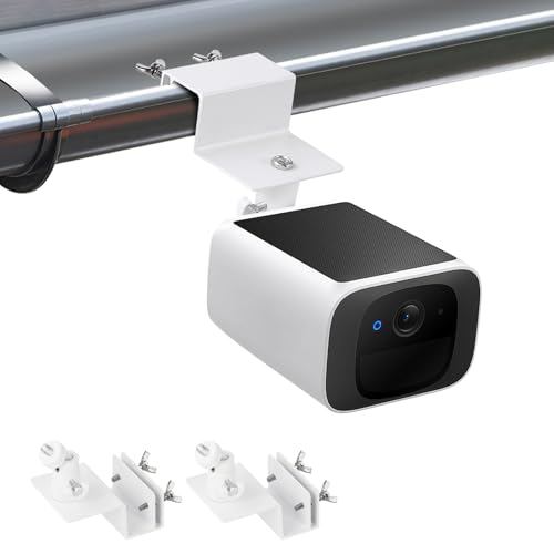 wochel 2Pack Gutter Mount Compatible with eufy Security SoloCam S220/C210, eufyCam 2C/2C Pro, 3/S330, 2/2 Pro, 3C/S300, 360°Adjustable Weatherproof Mounting Bracket for Eufy Security Camera - White - Image 1