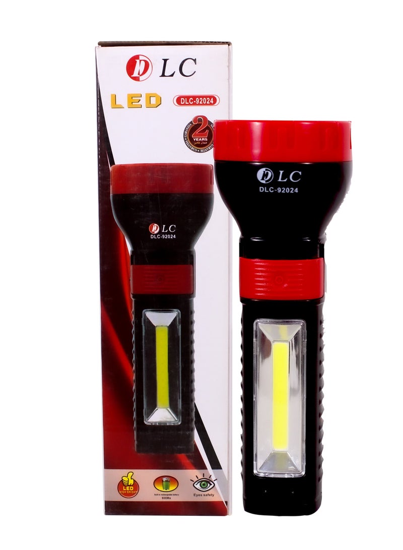 دي إل سي  مصباح يدوي LED قابل لإعادة الشحن dlc-92024 أحمر/أسود - Image 1