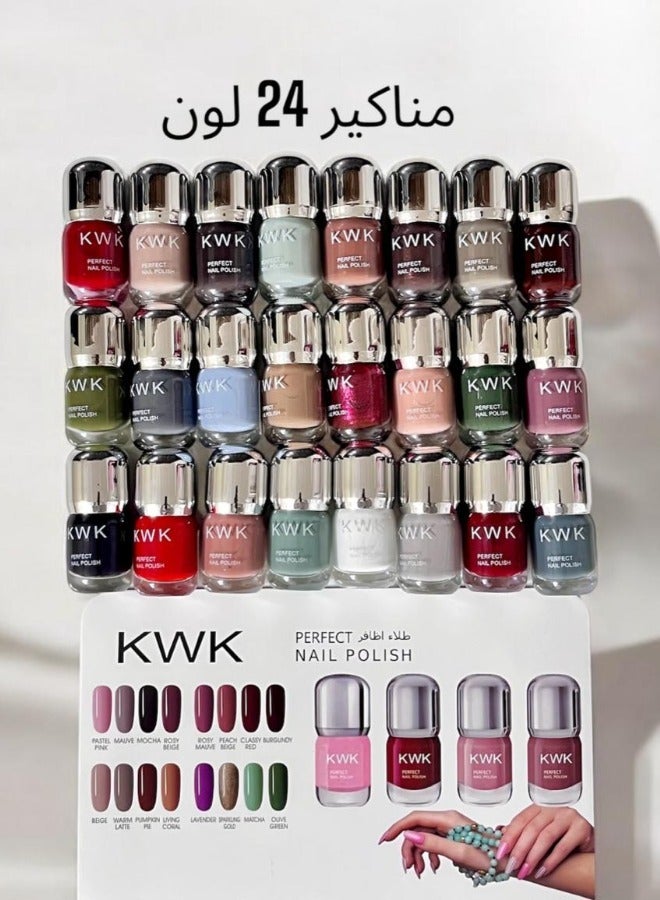 كيه دابليو كيه طلاء أظافر (مناكير) – 24 لون من KWK - Image 1