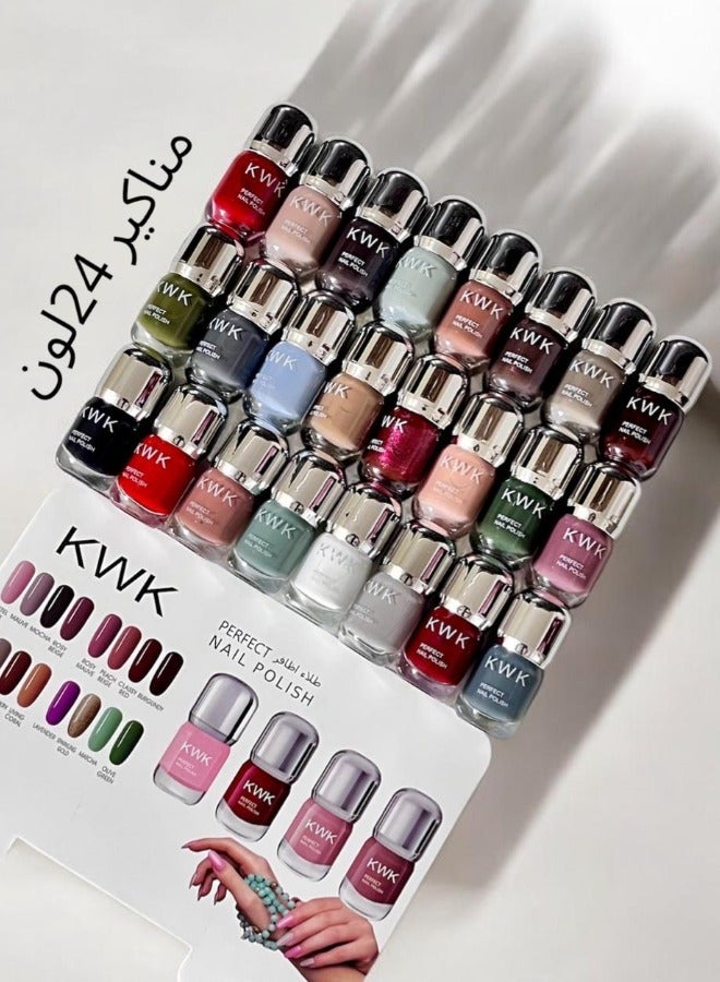 كيه دابليو كيه طلاء أظافر (مناكير) – 24 لون من KWK - Image 2