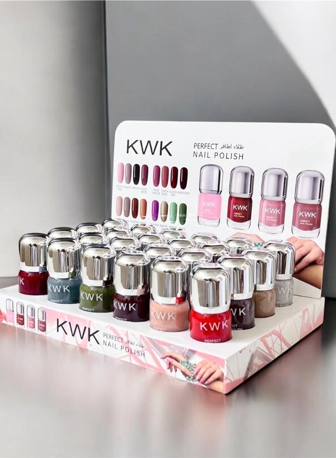 كيه دابليو كيه طلاء أظافر (مناكير) – 24 لون من KWK - Image 4