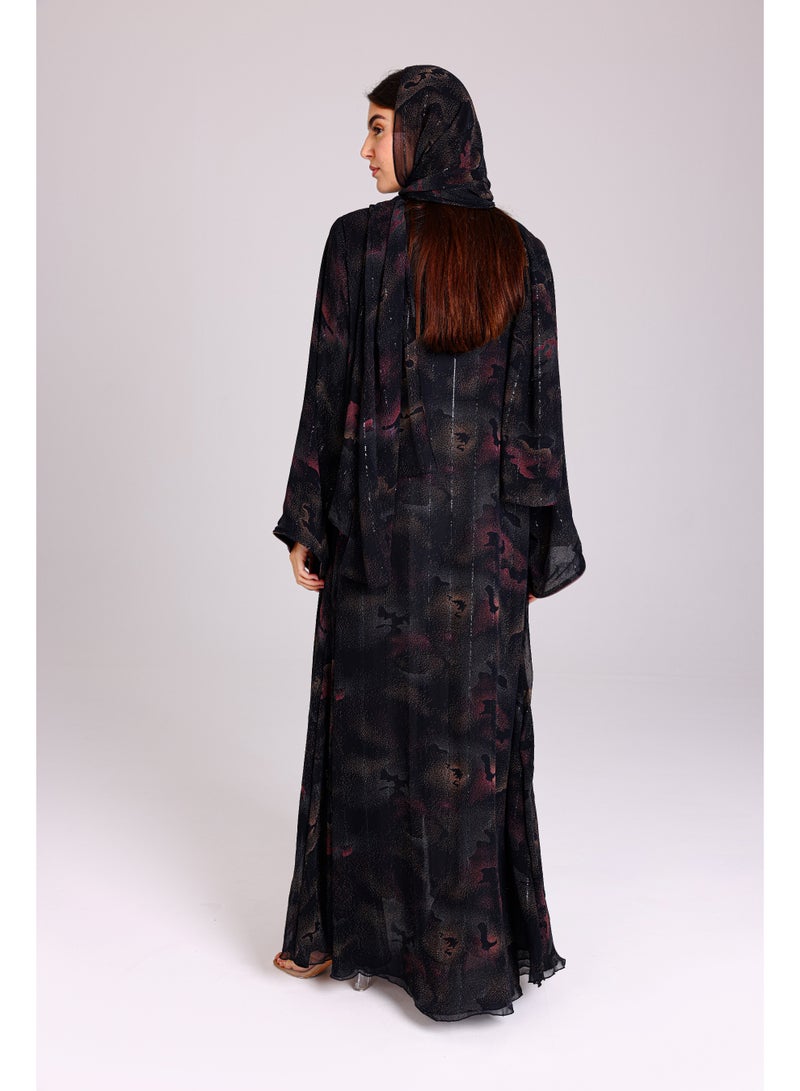 اكسا عباية نقوش ظلال انيقة بني - Image 4