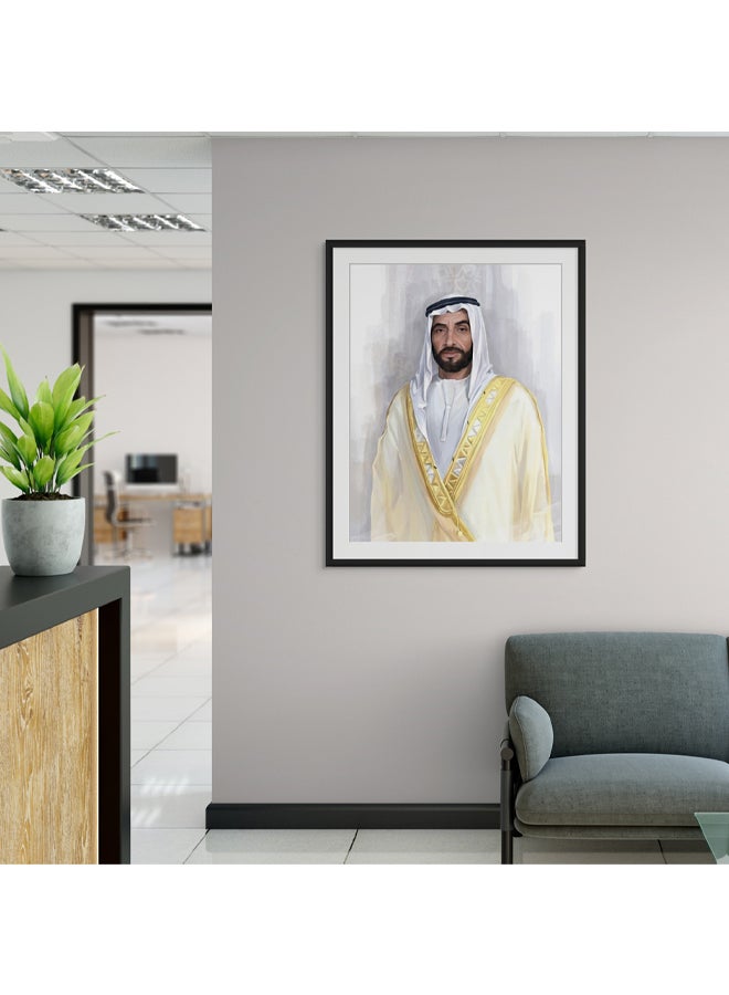 آرت دیکور  ديكور فني مؤطر، فن جميل لصورة الشيخ زايد بن سلطان آل نهيان، الإمارات العربية المتحدة، لوحة فنية جدارية مع طباعة لوحة غير لامعة لديكور المنزل وغرفة المعيشة والمكتب والهدايا - Image 3