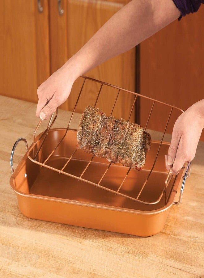 copper chef Copper H-02725-WV Turkey Roaster Pan, Size, One Color - Image 2