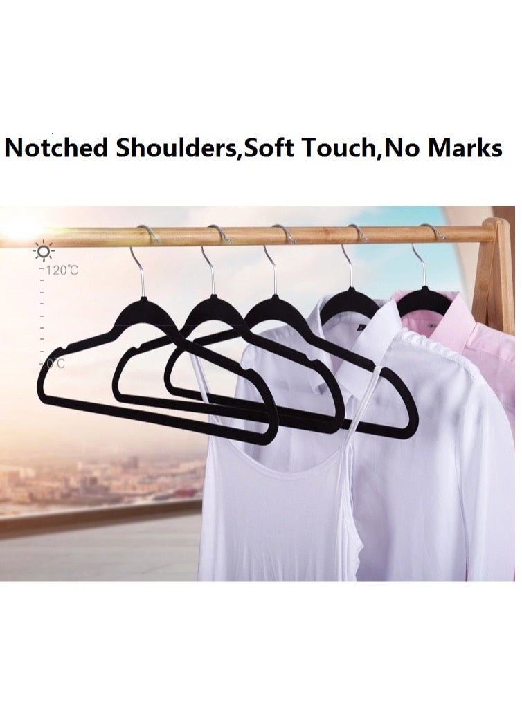 Perfect Dreams Velvet Hangers, Pack of 50, Black | Ultra Thin Space Saving Hangers - Heavy Duty - Non Slip Velvet Coat Hanger - 360° Swivel Hook - Clothes Hangers For Suits, Jackets, Trousers - Image 5
