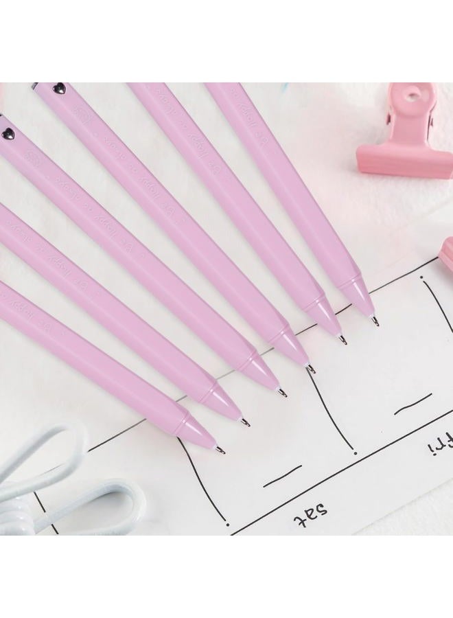 IOMDRWU Pink Gel Pens, Cute Pens, Pink Pen Black Ink, 0.5mm Fine Point Smooth Writing, Cute Pen for School, Office School Supplies, 6 Pack - Image 4