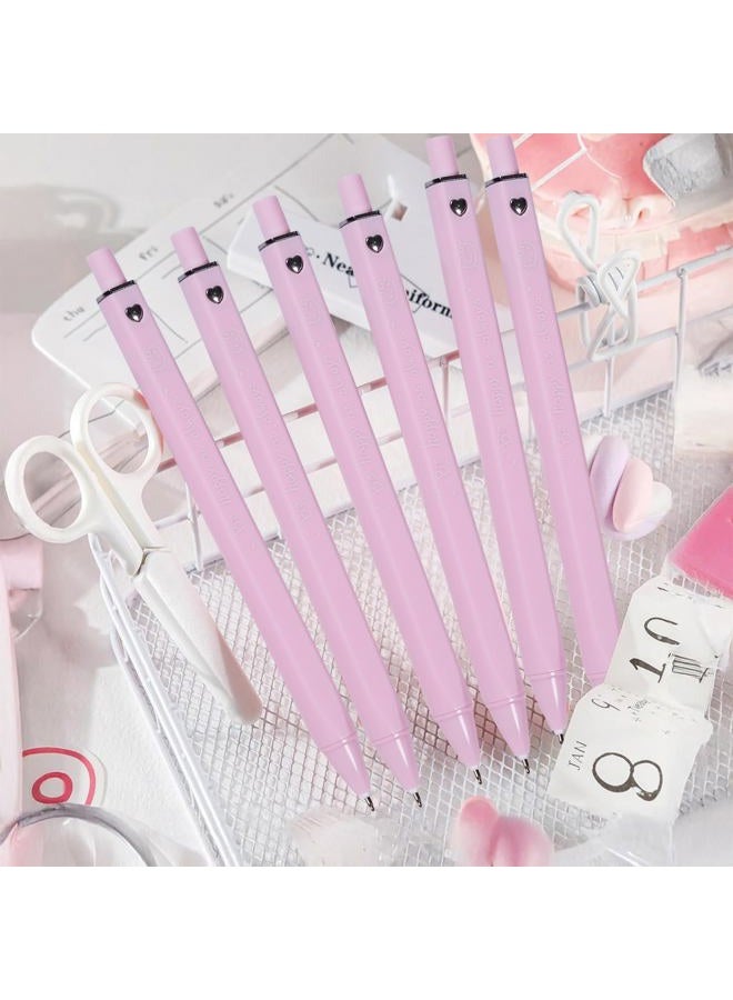 IOMDRWU Pink Gel Pens, Cute Pens, Pink Pen Black Ink, 0.5mm Fine Point Smooth Writing, Cute Pen for School, Office School Supplies, 6 Pack - Image 5