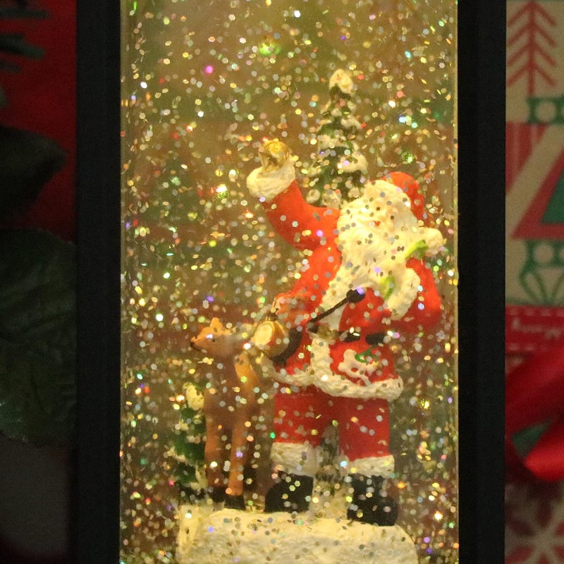 Eldnacele Christmas Snow Globe Lantern with Music, Battery Operated Lighted Swirling Glitter Water Lantern with Timer for Christmas Home Decoration, Santa - Image 4