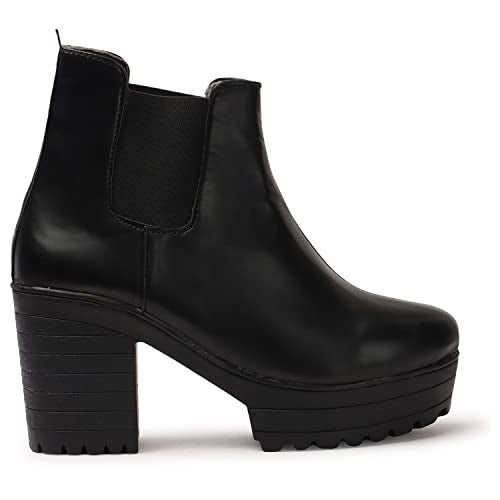 STRASSE PARIS Women's Trendy Casual Boot High Ankle Heel for Girls - Image 5