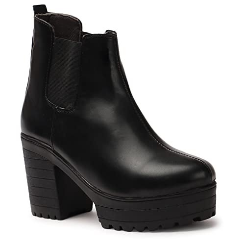 STRASSE PARIS Women's Trendy Casual Boot High Ankle Heel for Girls - Image 4