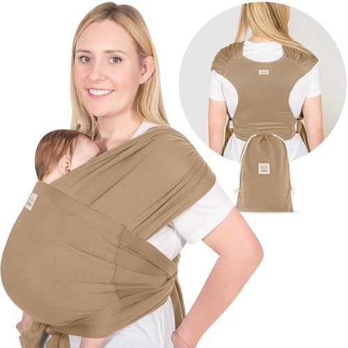 KeaBabies KeaBabies Baby Wrap Carrier Ring Sling Easy to Wear Adjustable DLite Baby Carrier Newborn to Toddler Infant Carrying Shirt Hands Free Bonding Breathable Fabric Wearing Wrap Warm Hearth 