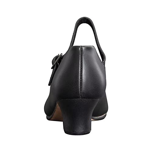 ARCLIBER Black Character Shoes for Women Ankle Strap 1.55" Dance Heels for Ballroom Salsa Tango-7.5 - Image 4