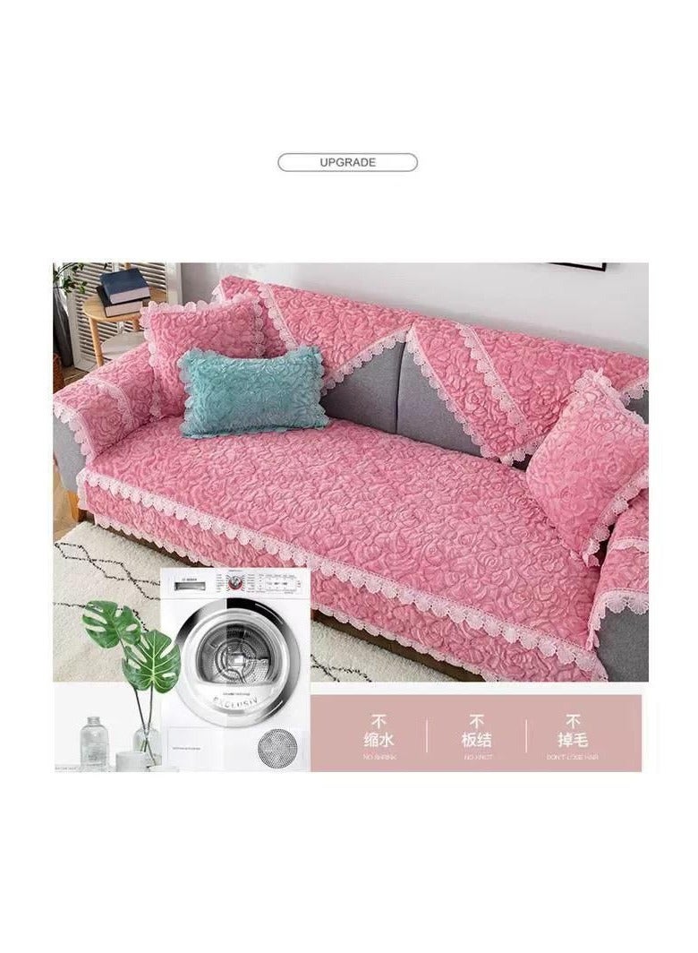 بيج الدافئة SofaTopper سميكة أفخم أريكة منشفة عدم الانزلاق أريكة قطيفة غطاء الاقسام L-شكل غطاء أريكة 210*90 سنتيمتر - Image 2