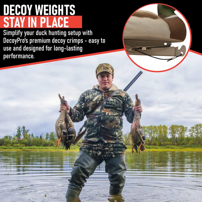 DecoyPro Duck Decoy Crimps, Texas Rig Decoy Line Crimps, PVC Decoy Cord Crimps, Duck Decoy Weights Crimps, Duck Decoy Strings, Texas Rigs for Duck Decoy Anchors, Decoy Rigging Crimps - Image 3