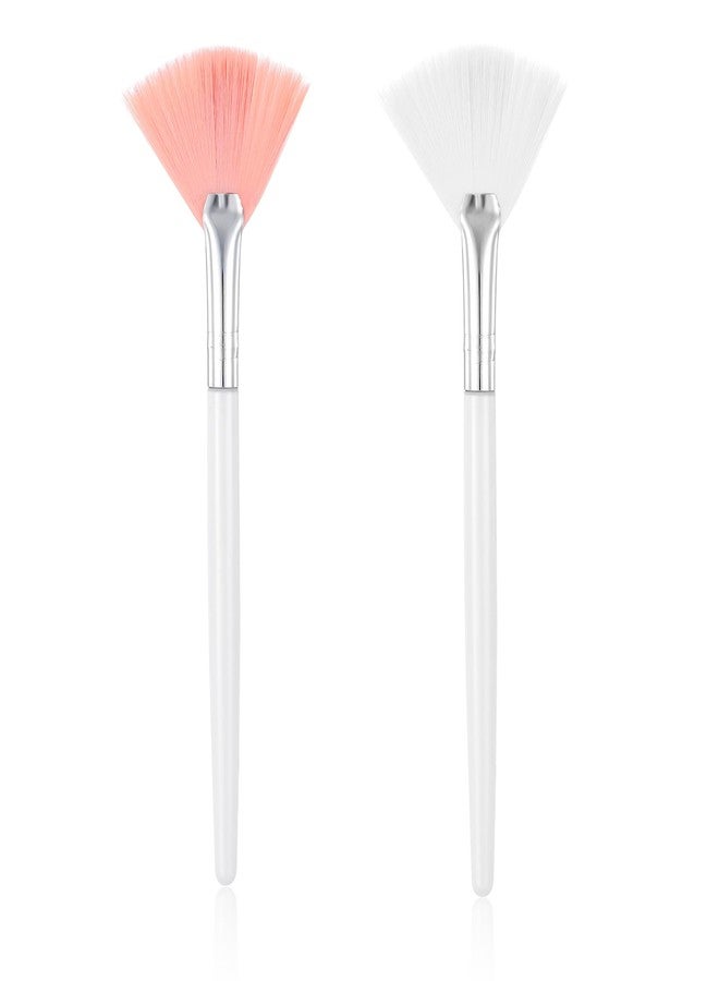 Alrhso 2 Pcs Face Mask Applicator Fan Brushes for Facial Soft Skincare Esthetician Makeup Brushes Cosmetic Tools for Mud Cream Peel - Image 1