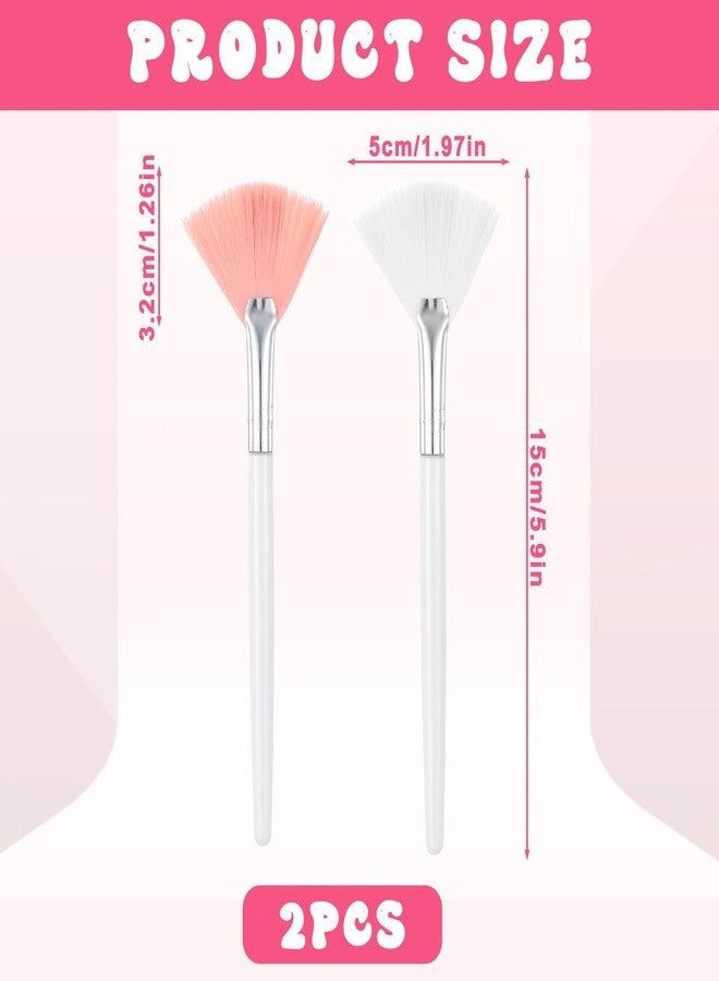 Alrhso 2 Pcs Face Mask Applicator Fan Brushes for Facial Soft Skincare Esthetician Makeup Brushes Cosmetic Tools for Mud Cream Peel - Image 2