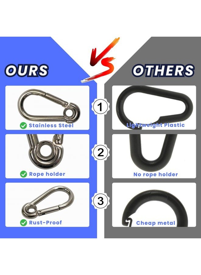 Scuba Choice Boat Marine Clip Stainless Steel Safety Spring Hook Carabiner with Rope Holder - Image 2