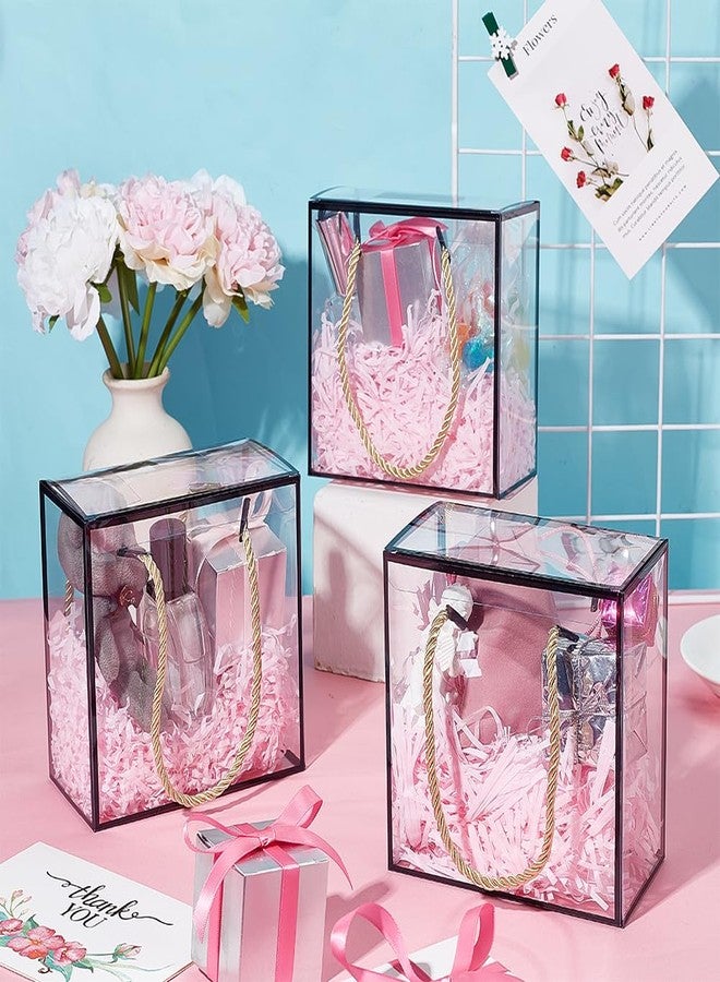BENECREAT 10 Set Transparent Favor Boxes, 5.5x5.5x3 Inch Treat Gift Boxes with Black Border Lace and Handle for Candy Chocolate, Party Favors, Christmas Gift Packaging - Image 5