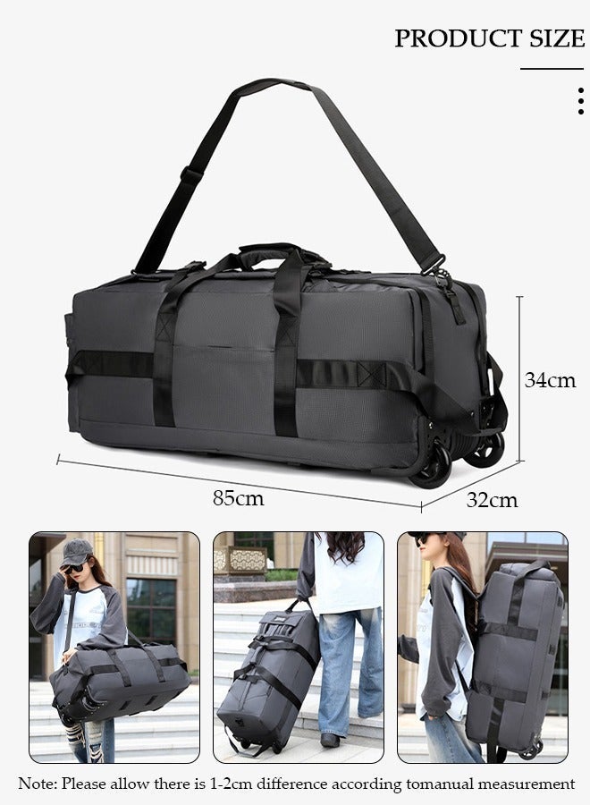 Arabest Travel Rolling Duffel Bag Expandable Foldable Bag Luggage With 2 Wheels,Rolling Luggage Bag Carry on Wheeled Suitcase,Lightweight Large Shoulder Weekender Overnight Bag for Men Women Shopping, Gym, Camping, Travel or Business Trip - Image 2