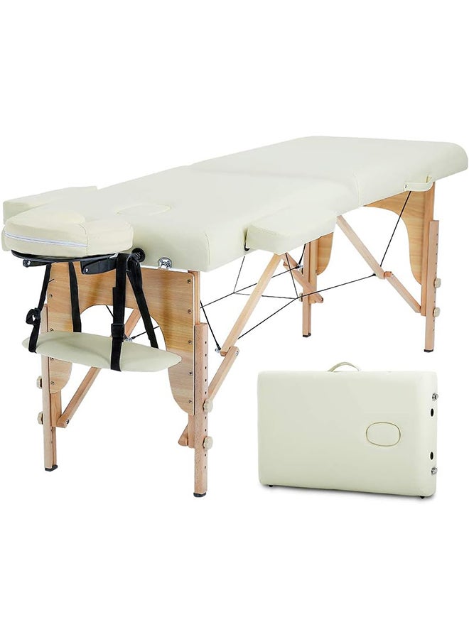 Sharpdo طاولة تدليك محمولة، سرير تدليك قابل للطي، ارتفاع 84 بوصة، سرير رموش قابل للطي مع حقيبة حمل، سرير وشم احترافي للوجه من الجلد الصناعي، يتحمل حتى 450 رطلاً - Image 1