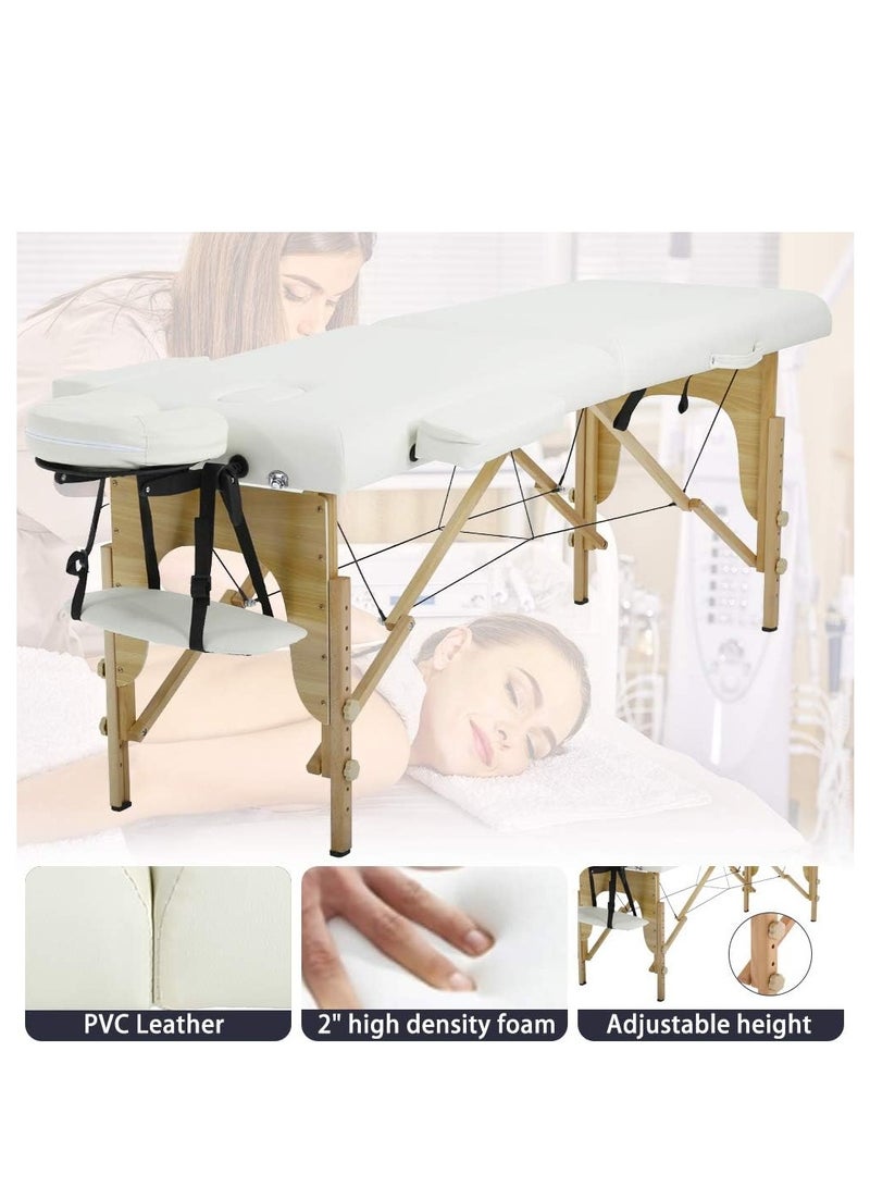 Sharpdo طاولة تدليك محمولة، سرير تدليك قابل للطي، ارتفاع 84 بوصة، سرير رموش قابل للطي مع حقيبة حمل، سرير وشم احترافي للوجه من الجلد الصناعي، يتحمل حتى 450 رطلاً - Image 3