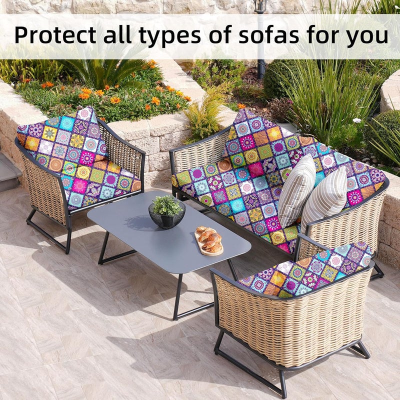 BIETYONE Cement,Suitable for Outdoor Sofa Covers Patio Couch Cover Replacement (12Pcs, Summer,Cover O - Image 4