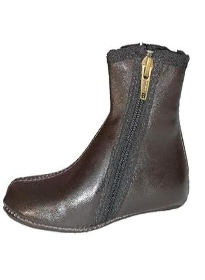 آذاد جوارب آزاد من الجلد الطبيعي للأطفال مبطنة بالفرو من الداخل، جميع المقاسات للرضع والأولاد والبنات (بني، 12-18 شهرًا) - Image 4