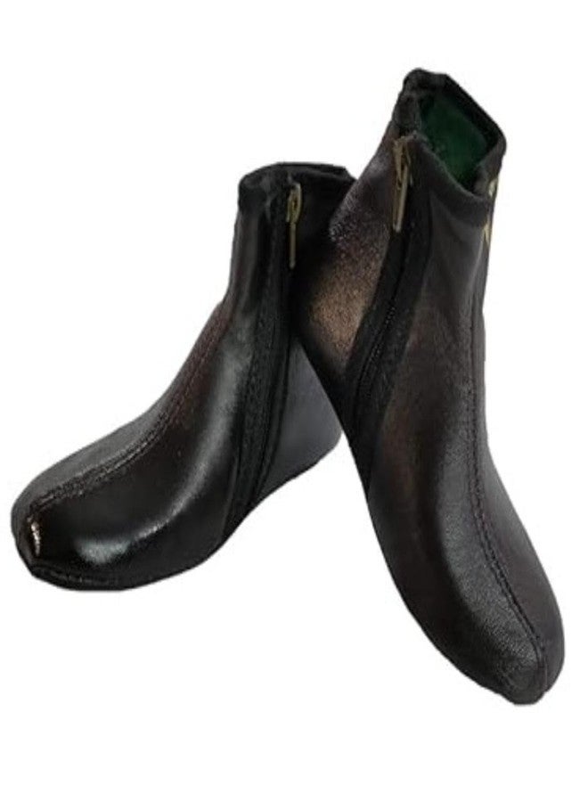 آذاد جوارب آزاد من الجلد الطبيعي للأطفال مبطنة بالفرو من الداخل، جميع المقاسات للرضع والأولاد والبنات (بني، 12-18 شهرًا) - Image 3