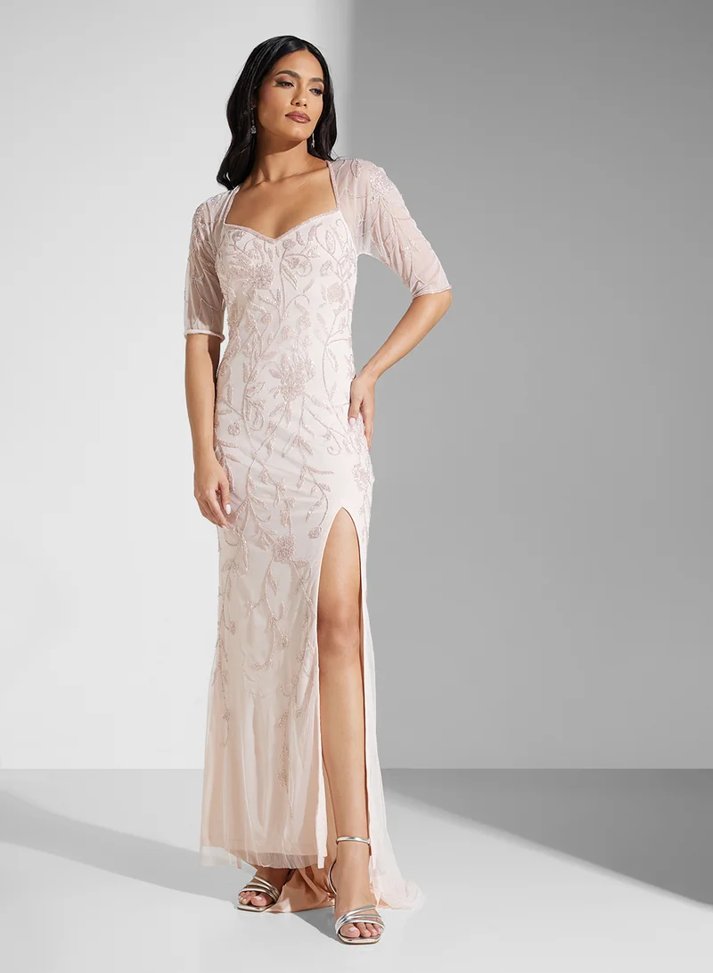 Namshi x Embroidered Evening Dress