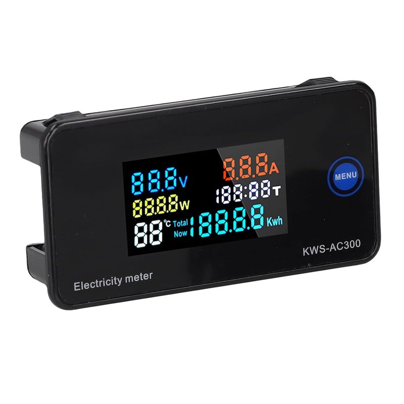 Color LCD Display AC Multimeter with Open Transformer, APM Processor, Reinforced Nylon Housing - 50-300 V Voltage Current Power Energy Meter and 0-100 A 30 KW 19999 Kwh - Image 3