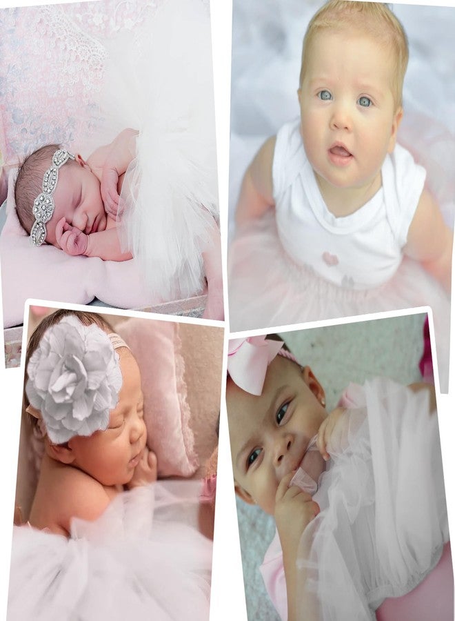 Baby Amabc Baby Girls Soft Fluffy Tutu Skirt with Diaper Cover, Tulle Dress Skirt 3 Layers Soft for Newborn,Toddler White - Image 5