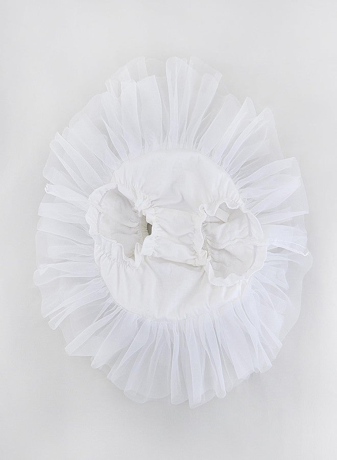 Baby Amabc Baby Girls Soft Fluffy Tutu Skirt with Diaper Cover, Tulle Dress Skirt 3 Layers Soft for Newborn,Toddler White - Image 3