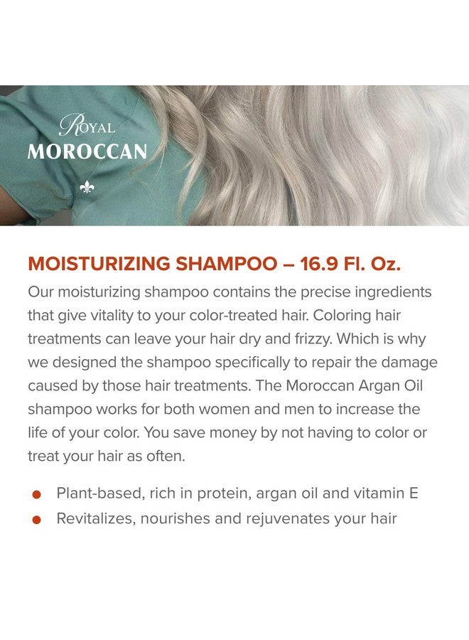 Royal Moroccan Moisturizing Shampoo ; Dry Hair Shampoo For Color Treated & Frizzy Hair Argan Oil Hair Products (500 Ml 16.9 Oz) - Image 3