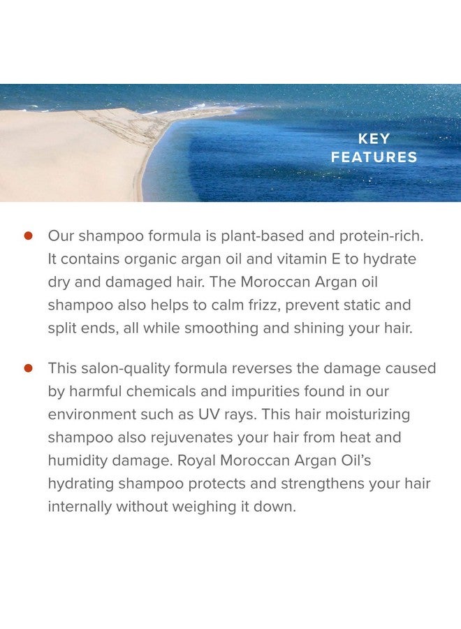 Royal Moroccan Moisturizing Shampoo ; Dry Hair Shampoo For Color Treated & Frizzy Hair Argan Oil Hair Products (500 Ml 16.9 Oz) - Image 5
