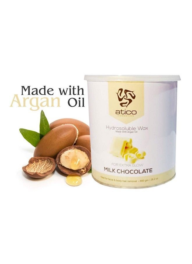 atiCO - Hair Removal Hydrosoluble Antitan Creme Wax (800 Gm) Made With Argan Oil Pack Of 2+ 60 Waxing Strips + 1 Stainless Steel Butter Knife (White Chocolate Pack Of 2 + 60 Strips + 1 Knife) - Image 1