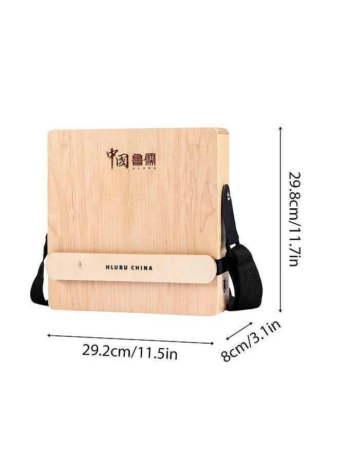 Generic Cajon Wooden Drum 3-in-1 Flat Hand Drum Percussion Instrument with Adjustable Strap Portable Box Drum for Beginners Traveling Party Hand Drums  - Image 2