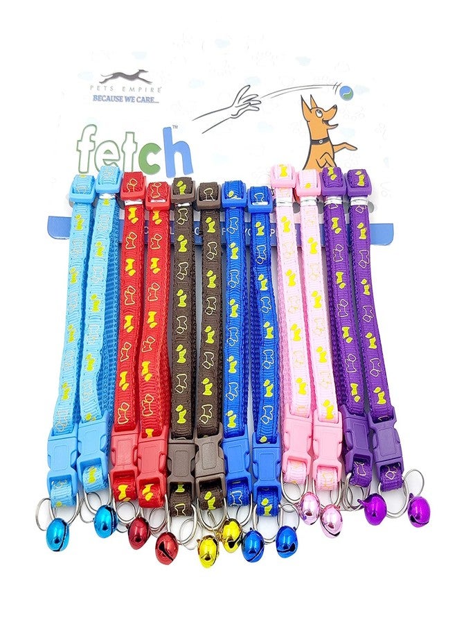 Royale Dog Cat Collars Set of 2 with Bell,Kitten and Small Dogs Soft Adjustable Collar Safe,Solid and Protection Breakaway for Cats and Puppies,Cute Kitty Neckband (Color May Vary) - Image 1