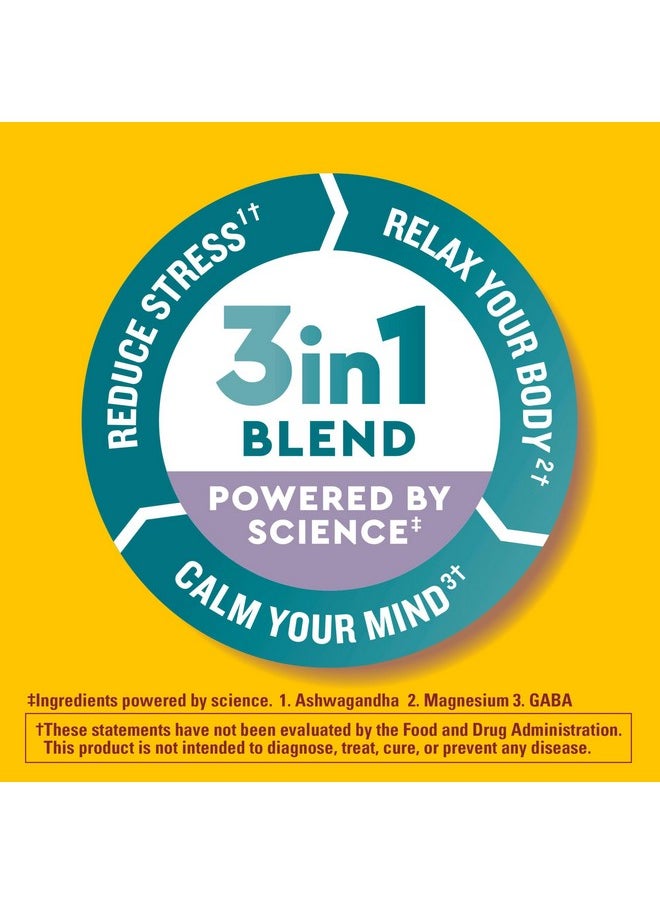ناتشر ميد مزيج Nature Made Wellblends Calm Mind & Body، سيترات المغنيسيوم، أشواغاندا 125 مجم وGABA 100 مجم لتخفيف التوتر، 38 فيتامينًا صمغيًا  - Image 2