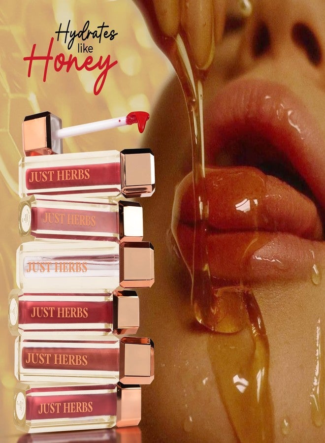 Just Herbs Lip Honey Plumping Gloss with Plant Vitamin C & Peppermint Oil (Honey Glaze, 4 ml) - Image 5
