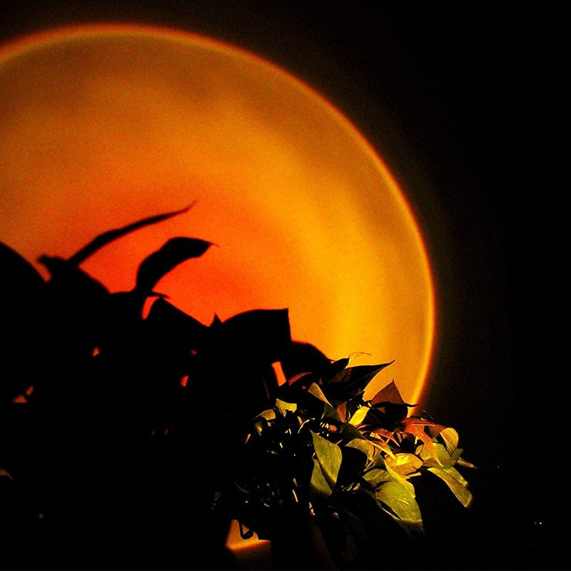 MAISINDE Sunset Lamp Extendable LED Desktop Indoor Projection Lighting Romantic Ambience Light 90 Degree Rotation Wall Background Night Light for Home Party Living Room Bedroom Décor - Sunset red - Image 3