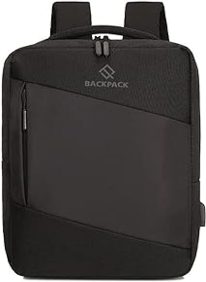 SportQ SportQ Backpack Waterproof Anti-Theft Laptop Sleeve USB Charging Port Headphone Port for Girls Boys Students (One Size, Black) 