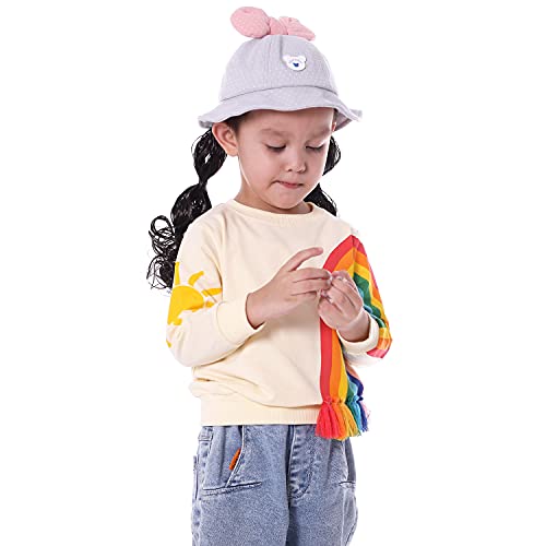BINIDUCKLING Little Kids Crew Neck Rainbow Sweatshirt Girls 4T - Image 2