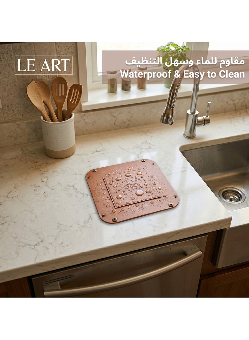 لي آرت Valet Tray - صينية صغيرة ومدمجة لتخزين الأغراض | منظم للمكتب، بجانب السرير، مدخل المنزل | صينية لتخزين المفاتيح والعملات المعدنية والقرطاسية والمجوهرات (كاراميل) - Image 5