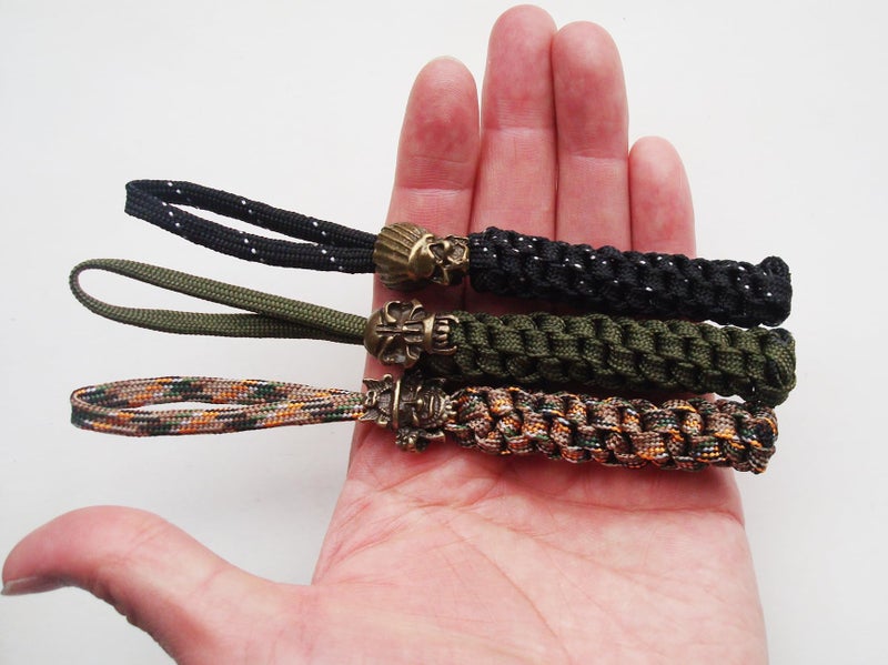 SICOLAS Knife Lanyards with Skull Beads - Paracord Braided Lanyard.Replacement Line for Outdoor Survival, Camping, Emergency and Every Day Use.Pack 3 pcs (Bronze) - Image 5