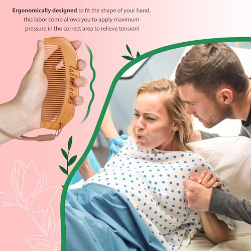 Arrozon Birth Comb for Women Labor, Wooden Labor comb Natural Labor and Delivery Essentials, Birthing Combs Hospital Bag Must Haves for Pregnant Women, Wood Comb Labor Gifts for Moms - Image 4